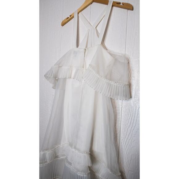 DELFI COLLECTIVE 'Blake' Pleated Chiffon Halter Flounce Dress SMALL NWT - Picture 6 of 14